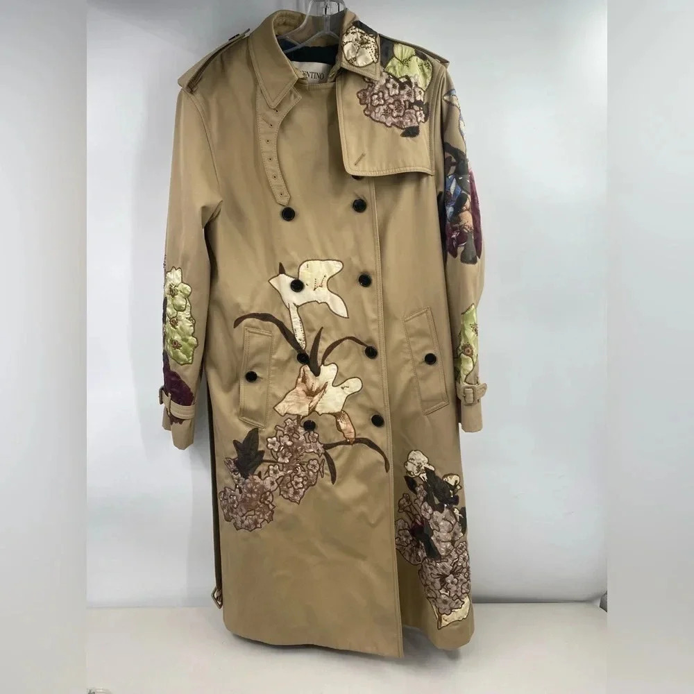 Valentino Flower Trench Coat Women’s Sz 6 Authentic Designer